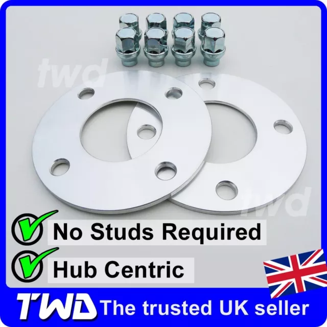 5MM ALLOY WHEEL SPACERS + SLEEVED NUTS FOR FORD FIESTA (4x108 63.4 PCD) [2H8VS]