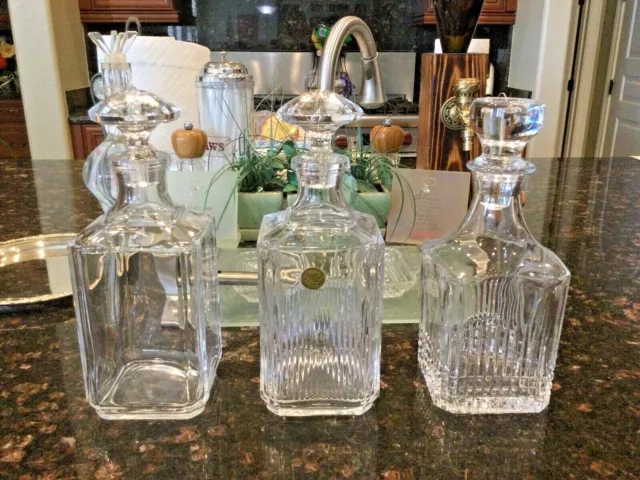 Cristal J.G. Durand Leaded Crystal Liquor Square Decanters sold as eaches