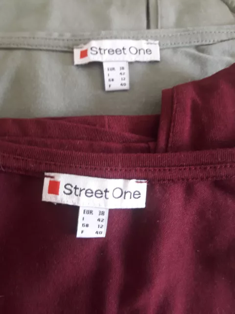 Stree One Top  3  Stück Style Anni  Marine Olivgrün Weinrot Damen Größe 38 2