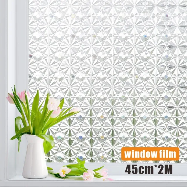 Privacy Frosted Window Film Decorative Etched Glass Victorian Self Adhesive