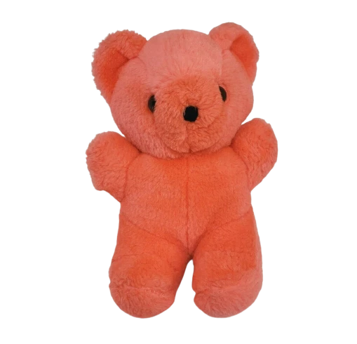 8" Vintage Nanco Nancy Sales Bright Orange Teddy Bear Stuffed Animal Plush Toy
