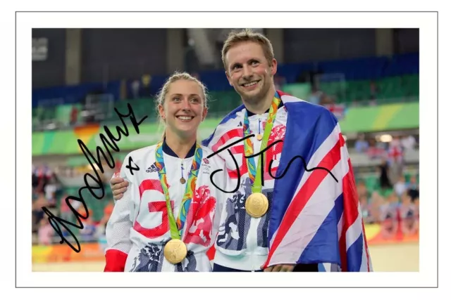 LAURA & JASON KENNY Autograph Signed Photo Print Gift Olympics Cycling