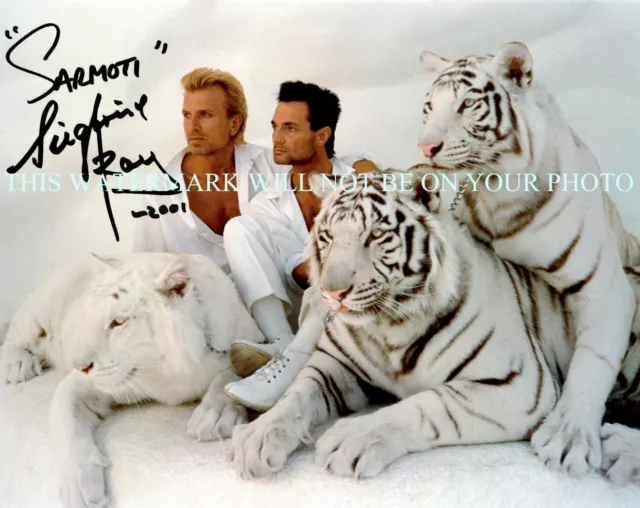 Siegfried And Roy Signed Autograph 8X10 Rpt Photo With White Tigers Magicians