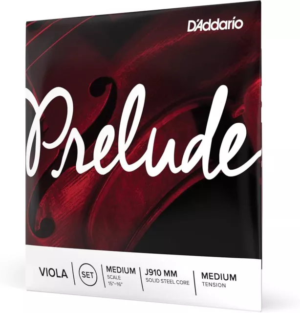 D’Addario Prelude Viola String Set, Medium Scale Tension – Solid...