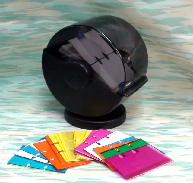 Rolodex A-Z Rotary Swivel Business Card File Holder Nsw-35C W/Black Smoke Top