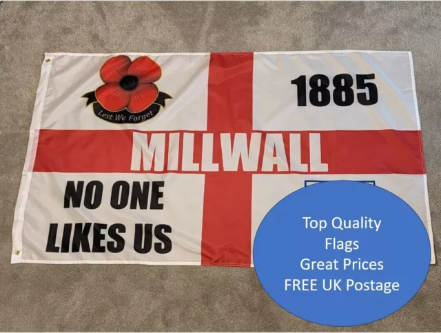 Millwall - No One Likes Us Football Flag 5ft x 3ft Free Uk Postage