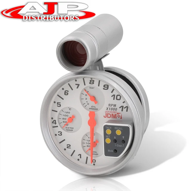 4-In-1 11K RPM 5" Tachometer Water Temp Oil Pressure Gauge + Shift Light For VW 4-In-1 11K RPM 5" Tachometer Water Temp Oil Pressure Gauge + Shift Light For VW