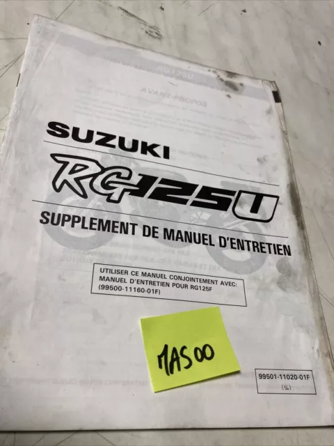 Suzuki RG125U N 1992 RG125 U supplément manuel technique atelier RG 125
