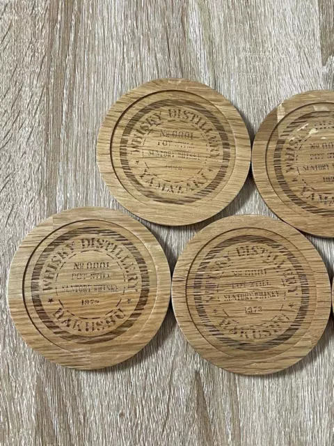 Suntory YAMAZAKI Whisky Barrel Oak Wood Coaster Limited Japan 10cm Size Freeship