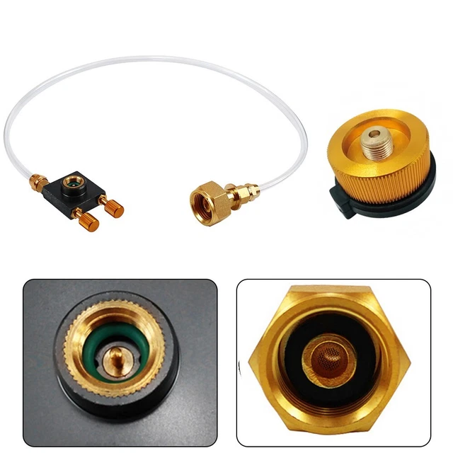 Adaptateur De Recharge Pour Réchaud De Camping - Remplissage De Bouteilles GPL Plates, Sécurité Optimale, Livré Avec Tuyau