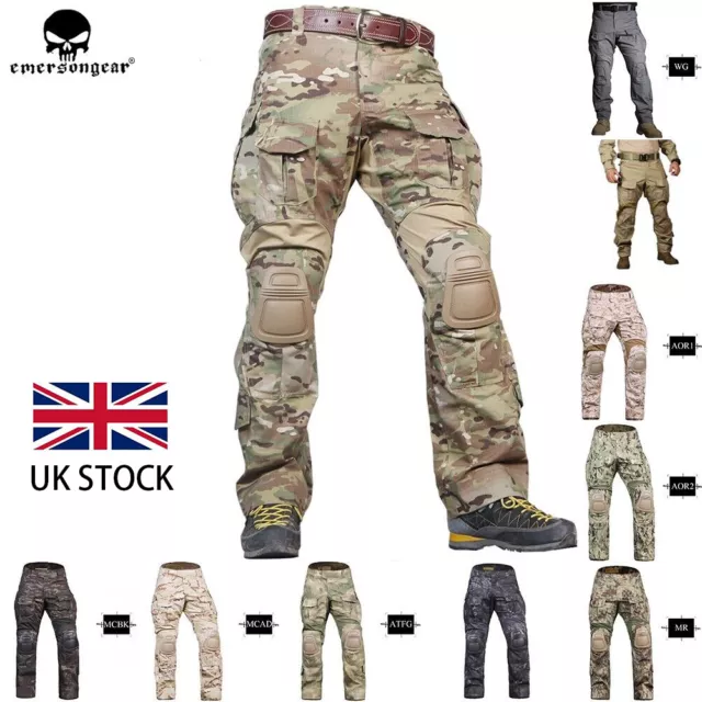 Emerson Combat BDU Gen3 G3 Pants + Knee Pad Tactical Assault Uniform Trousers UK