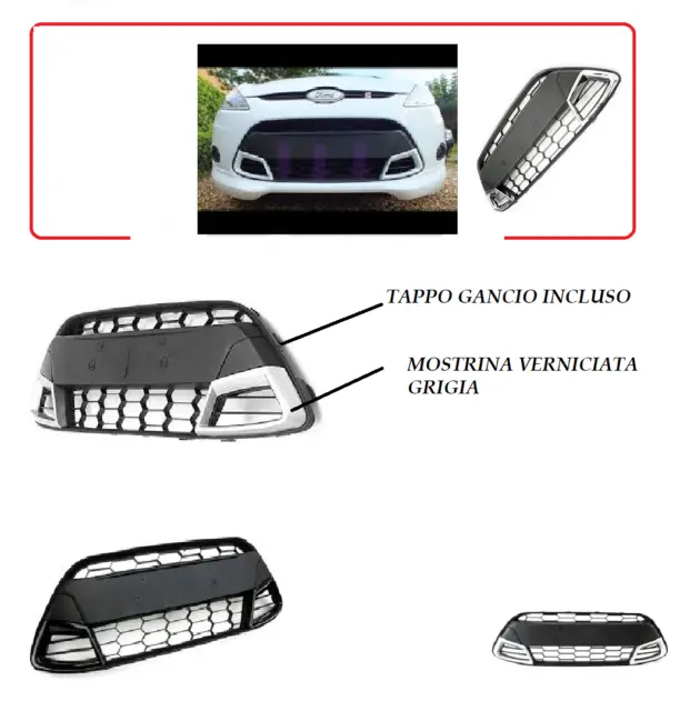 Pour Ford Fiesta 2008-2013 Grille Pare-Choc Modèle Sports