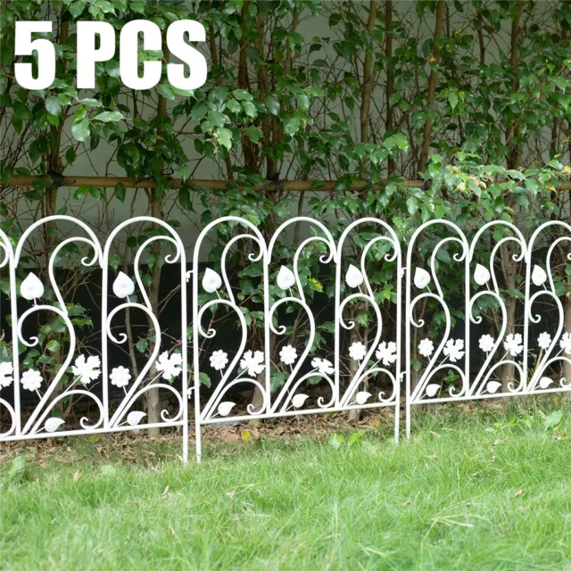 5PCS Decorative Garden Fence Folding Patio Fences Rustproof 59.5x62cm Landscape