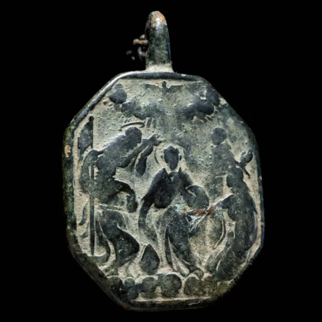 Medalla Religiosa, Siglos XVI-XVII, Cristo Columna - 32x22 mm. 2