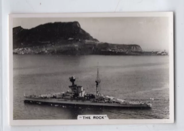 Military Shipping Card. The Royal Navy HMS Revenge off the Rock of Gibraltar 