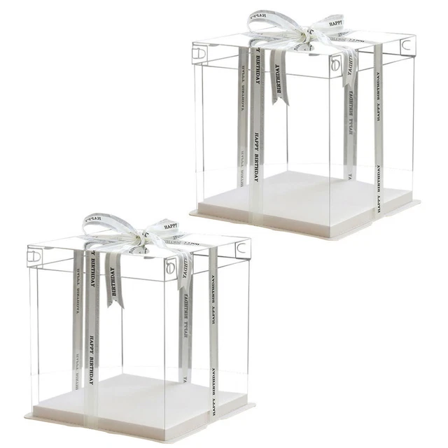 2 pz contenitore per torte trasparente scatola dessert dessert dessert bambino