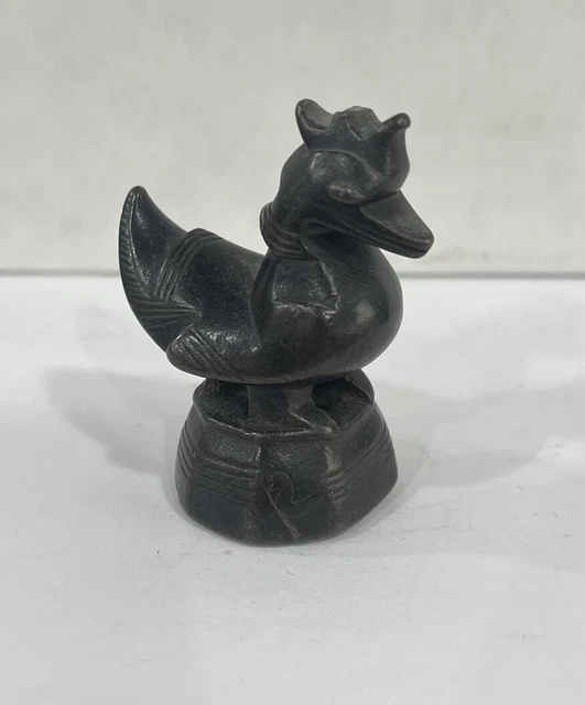 Vintage Bird Duck Rooster Pose Asia Antique Opium Weight  Bronze China  5.7 OZ