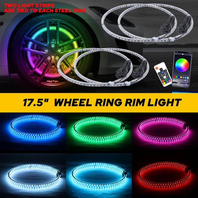 17.5& DOUBLE ROW Bluetooth Remote Dream CHASING Flow LED Trucks Wheel