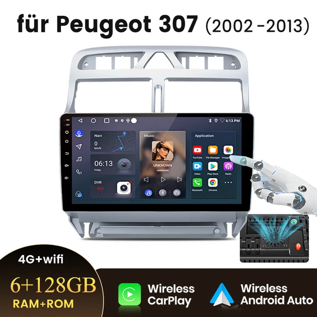 ESSGOO Für Peugeot 307 CC 2002-2013 Android Autoradio Android 15 Autoradio Digitalradio Dab Rds Fm S0ydw0qw