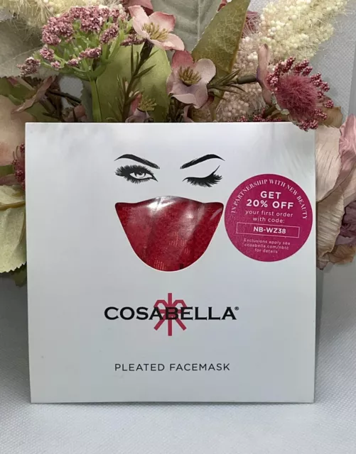 COSABELLA Never Say Never V Pleated Face Mask 9922 Poinsettia Red Lace Sealed