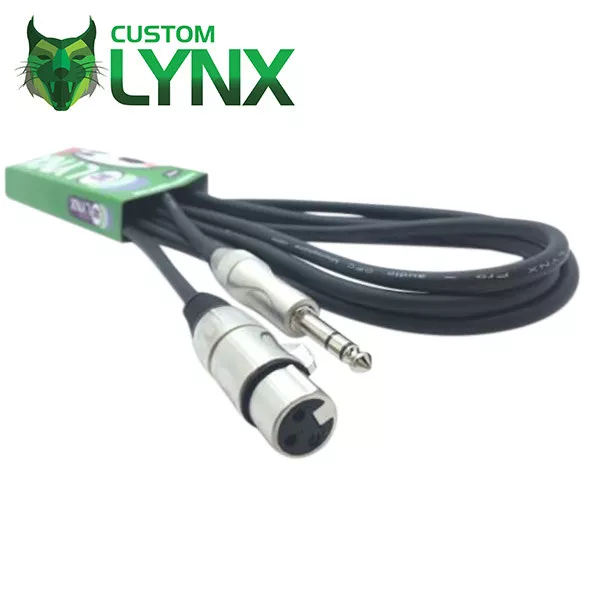 Female XLR to 6.35mm Stereo Jack - TRS Plug to 3 Pin XLR Mic Cable Balanced Lead
