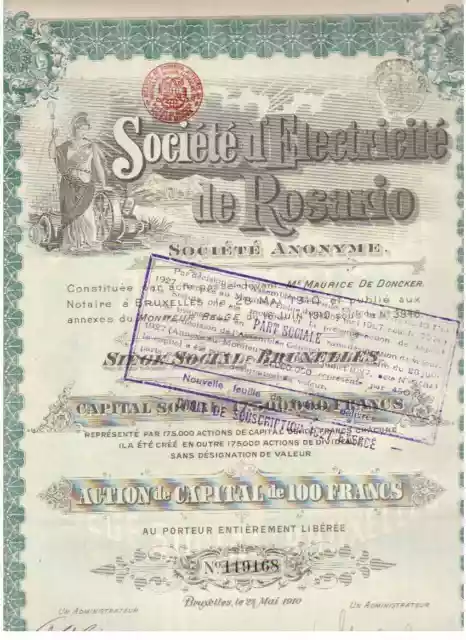 Societe d'Electricite de Rosario  1910   DEKO