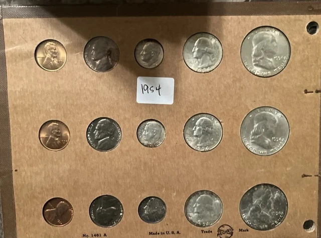 Rare!  1954 PDS 15 Coin P-D-S Uncirculated !! Mint Set ! Only 25,599 Were Minted