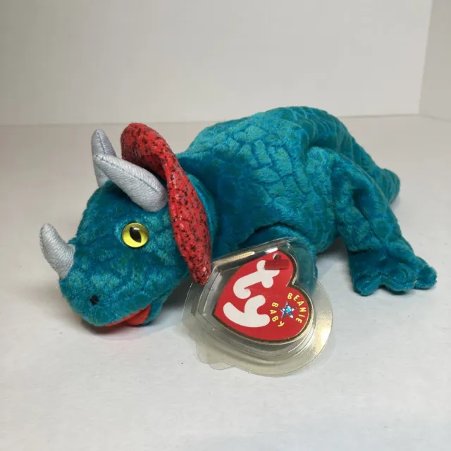 TY Beanie Baby - HORNSLY the Dinosaur (8.5 inch) - MWMTs Stuffed Animal Toy