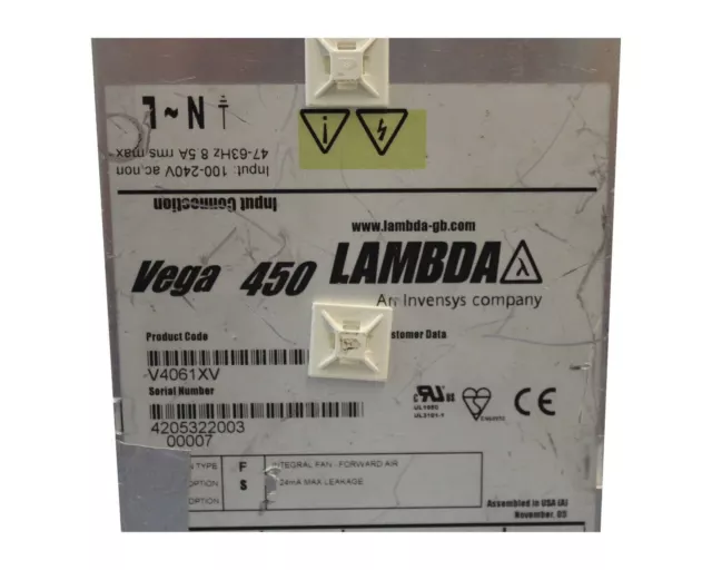 Tdk-Lambda Vega 450 Power Supply V4061Xv 100-240V