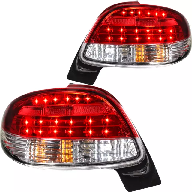 LED Rückleuchten Heck Set rot weiß chrom für Peugeot 206 Bj. 98-10