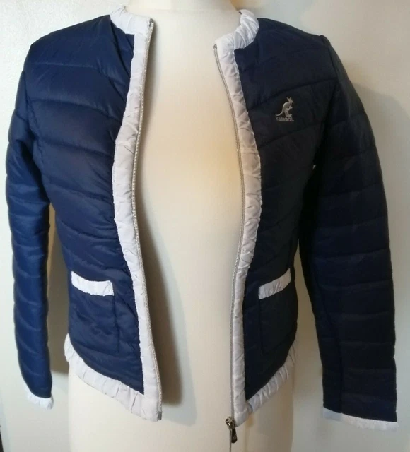 Giacca blu navy Kangol donna/ragazza taglia 8 tagliata/tampone nuova con etichette prezzo disponibile £79,99