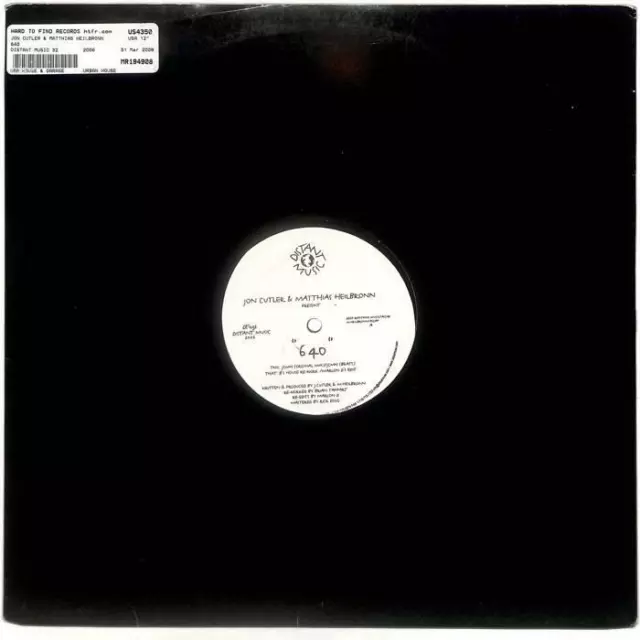 Jon Cutler & Matthias Heilbronn 640 US 12" Vinyl Record Single 2006 DT-032 VG+