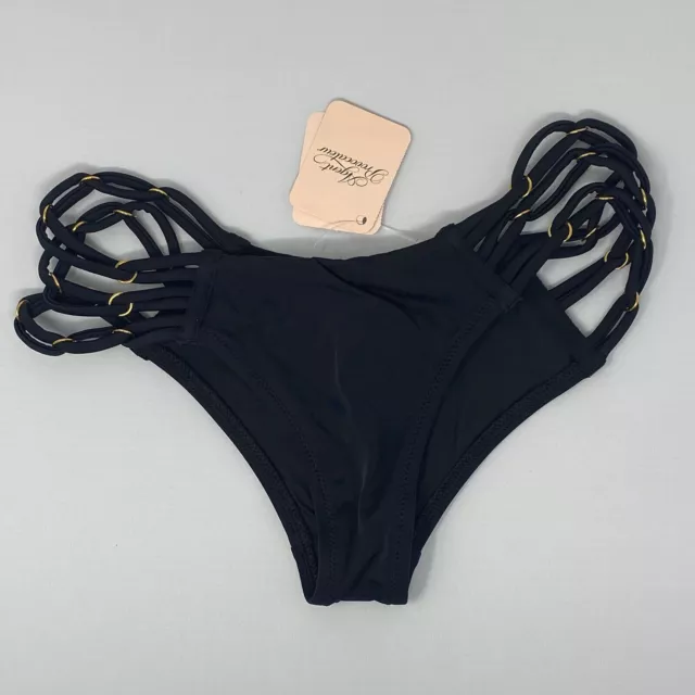 Agent Provocateur Montana Black Cage Bikini Bottom AP2 Small NWT