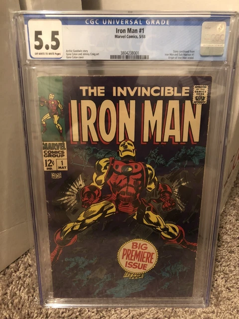 The Invincible Iron Man Issue #1 Marvel Comics CGC Premier Issue 5.5 Grading!