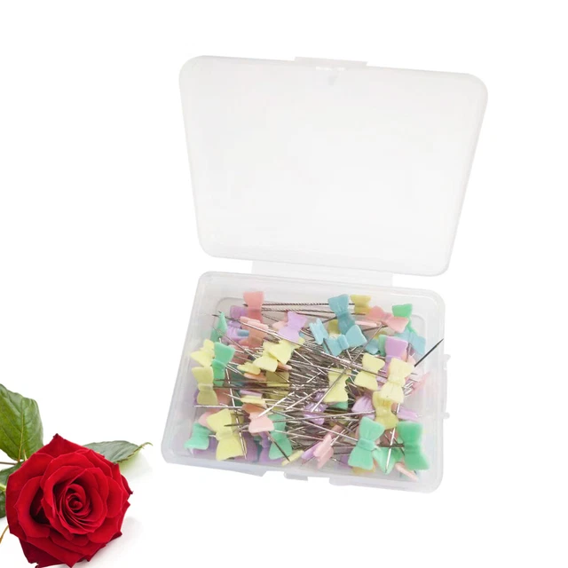 100 Stück Knopf Kopf Gerade Stifte Flache Fliege Kopfstifte für DIY Nähen Handwe
