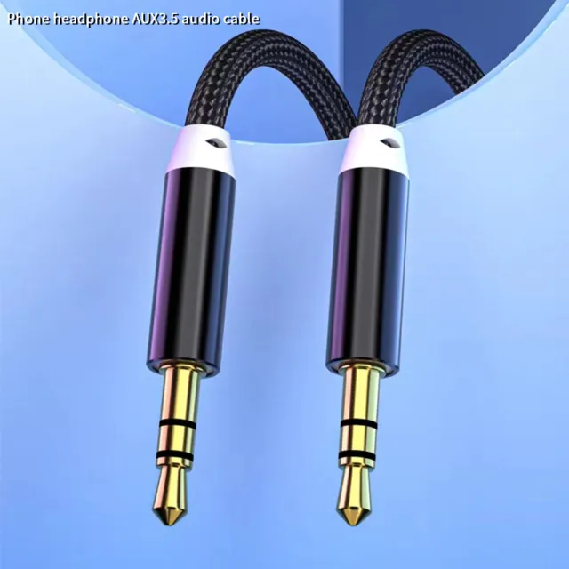 3.5mm Jack to Jack Headphone Aux Audio Cable Male Lead Phone Stereo PC Car Nylon