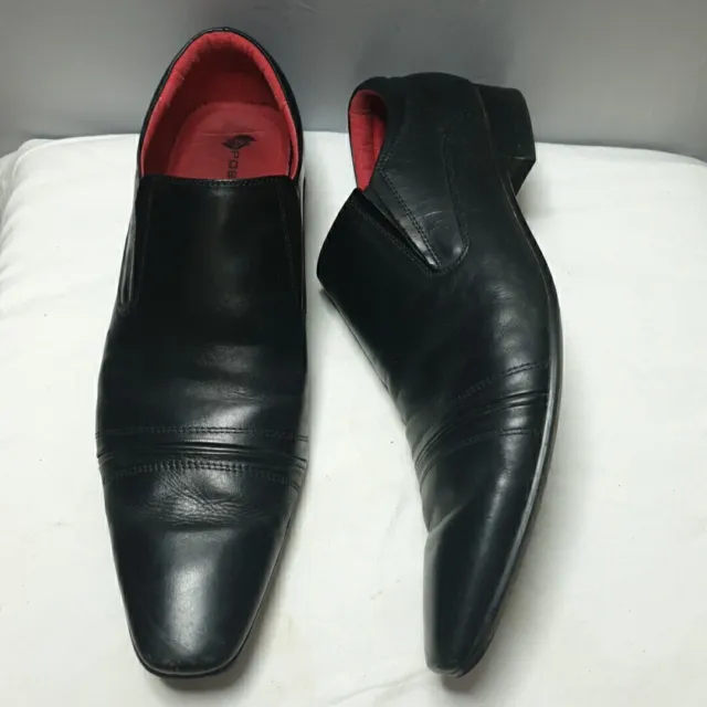 Apostle "Brace" Men's Formal Dress Office  Leather Shoes Black Sz 47 EU 12.5 UK