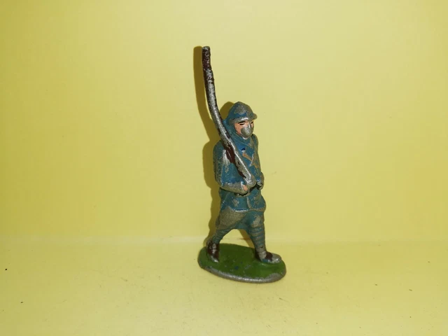 Figurine Soldat Militaire Quiralu En Plomb Peint - Vintage, France, Référence 50