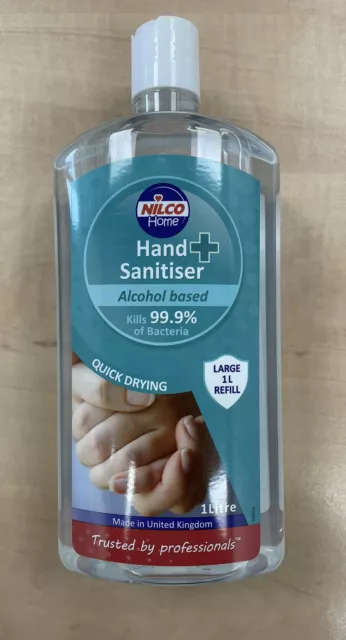 Nilco Hand Sanitiser Antibacterial Hand Sanitising Gel - Large 1 Ltr Refill