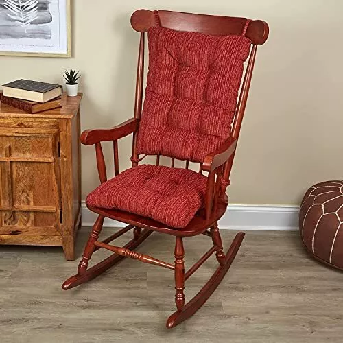 The Gripper Twill Jumbo XL Non-Slip Rocking Chair Cushion Set with Thick Padd...