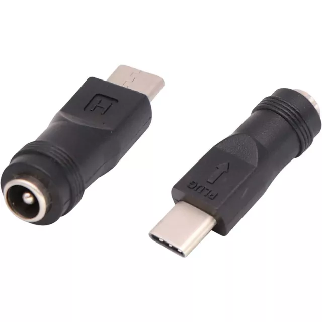 USB 3.1 Type C Male Plug to 5.5mm x 2.1mm Female DC Power Jack Adapter Connector