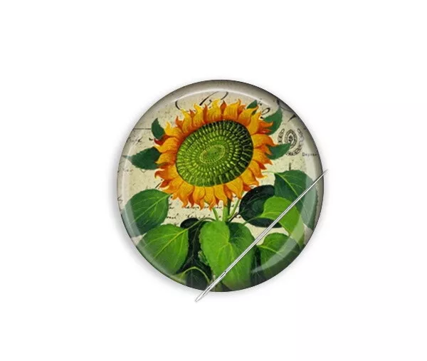 Sunflower Needle Minder, Handmade Magnetic Needle Minder, Needle Keeper,