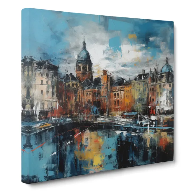 City Of Belfast Abstract Expressionism No.1 Canvas Wall Art Print Framed Picture