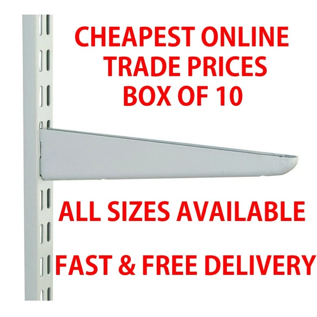 TWIN SLOT SHELVING White UK System Wall Upright Bracket Support