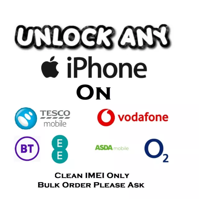 iPhone EE O2 Vodafone Unlocking Code 13 12 11 11 Pro 11 Pro Max 7 8 10 24-72 hrs