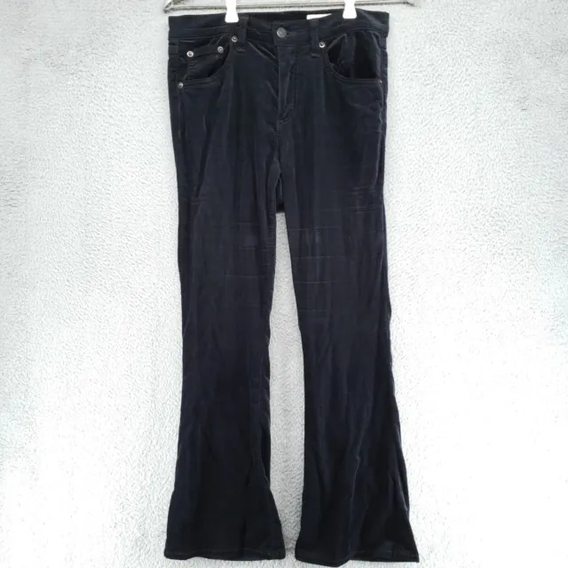 Rag and Bone Jeans Womens Size 27 Black Velvet 10 Inch Crop Flare