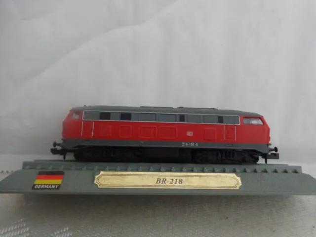 Del Prado N Guage 1/160 - Br-218 Germany Loco Locomotive Train Model On Stand