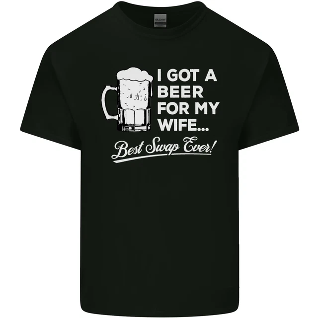 A Beer for My Wife Funny Alcohol BBQ Mens Cotton T-Shirt Tee Top