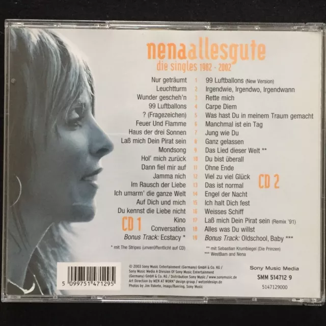 Nena・Alles Gute・Singles 1982-2002・2CD ℗2003 Sony・As good as new! 2