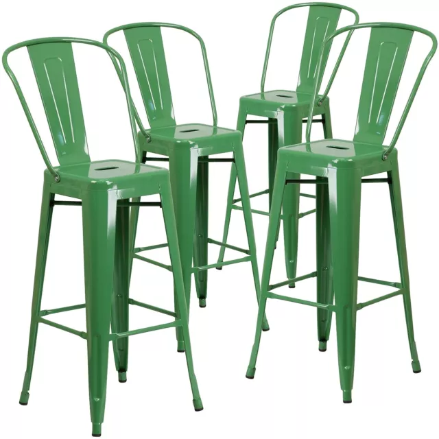 Flash Furniture Commercial Grade 30" High Green Metal Indoor-Outdoor Barstool